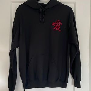 Custom designed and embroidered hoodie.